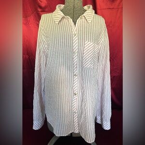 Faherty Red and White Striped Casual Shirt